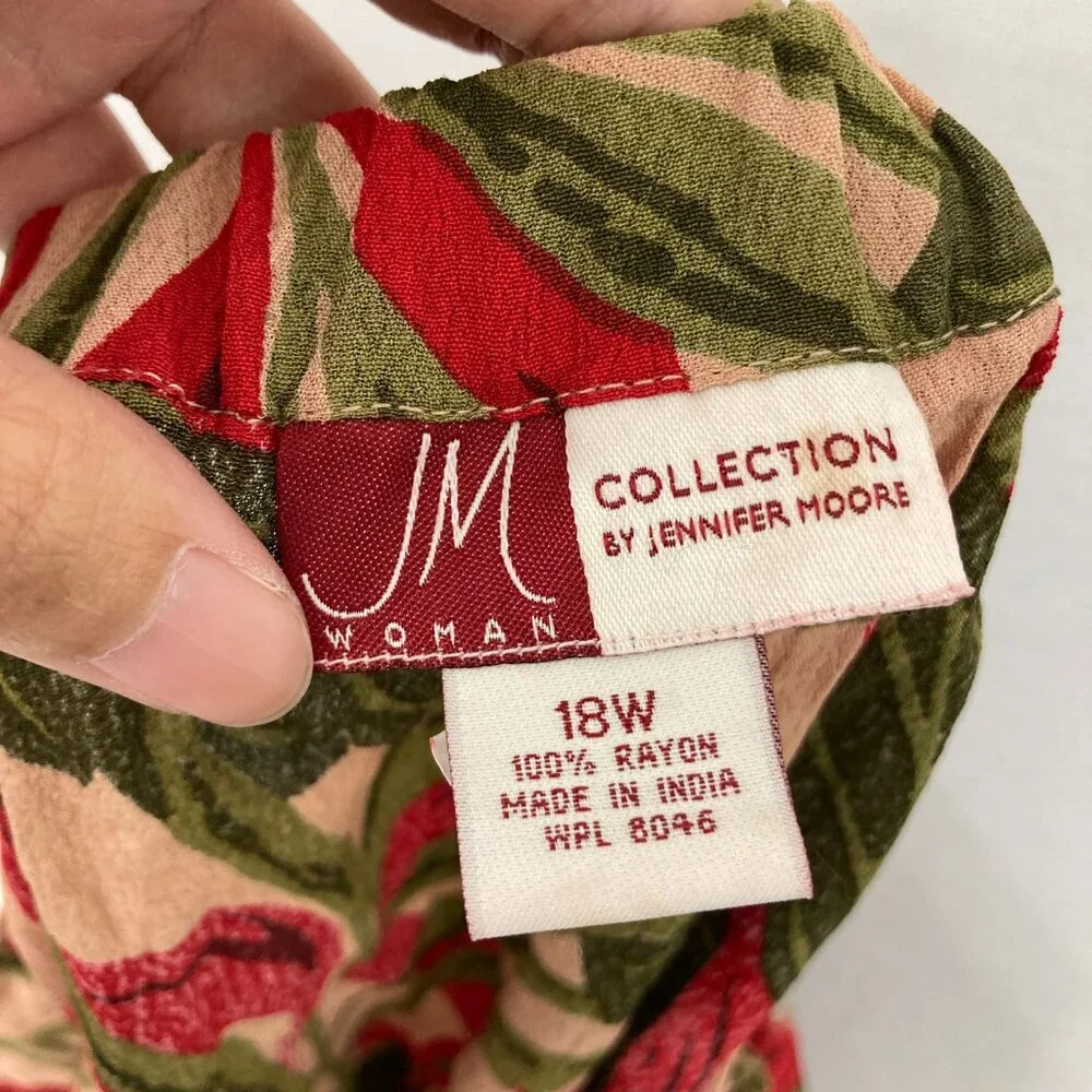 New‎ JM Collection by Jennifer Moore size 18W Colorful Floral Side Slit Skirt